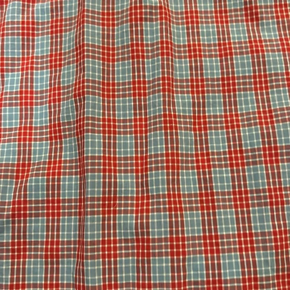 Jcrew light weight red and blue plaid‎ long sleeve cotton button front shirt